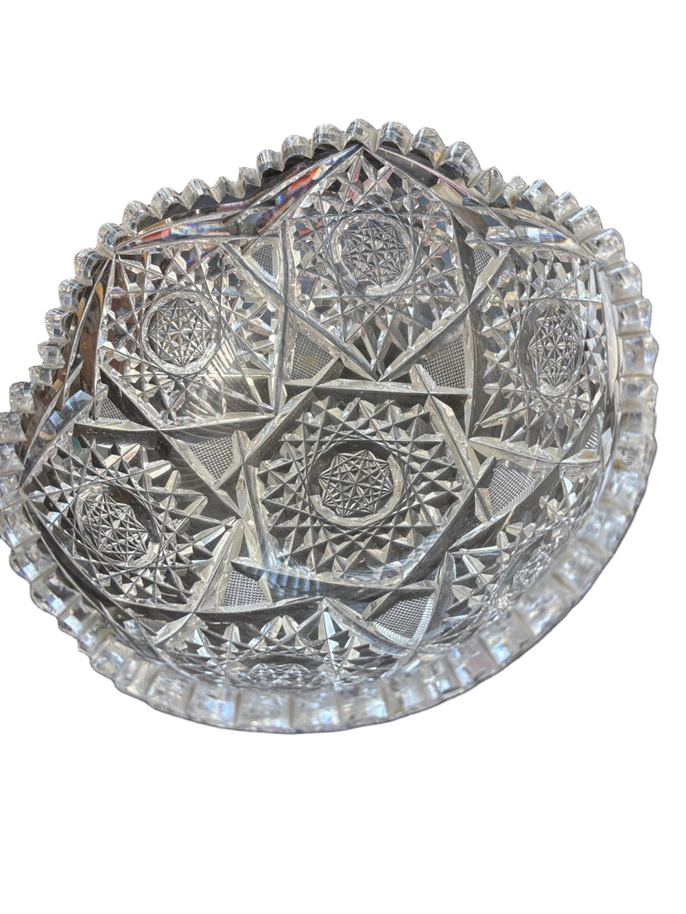 Antique American Brilliant (ABP) Cut Glass Crystal Bowel (1876-1916)